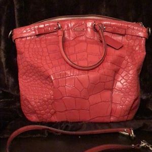 🎀Orange Croc Coach purse